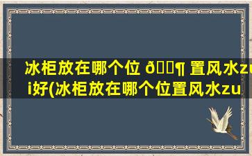 冰柜放在哪个位 🐶 置风水zui
好(冰柜放在哪个位置风水zui
好呢)